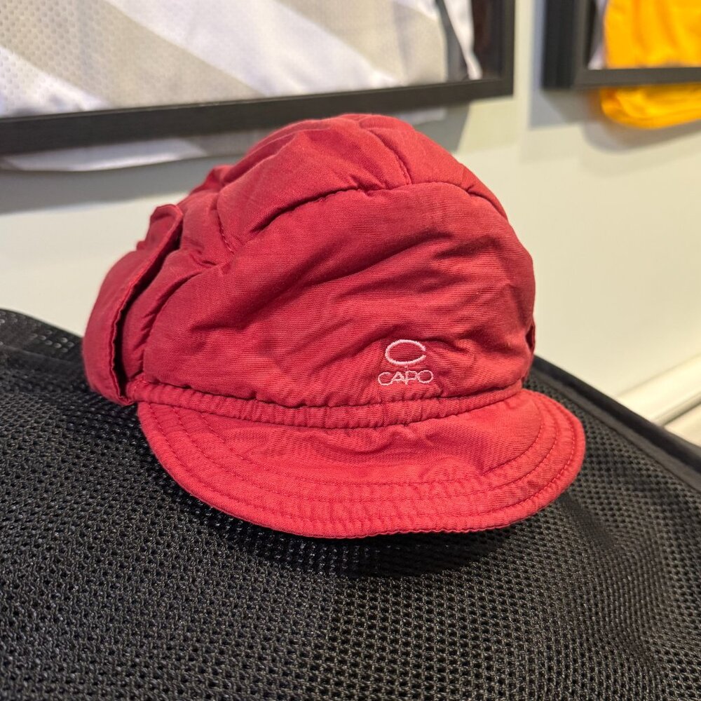 Vintage Capo Skipool Womens' Red Hat Cap Ear Flaps Warm Made In‎ Austria RARE